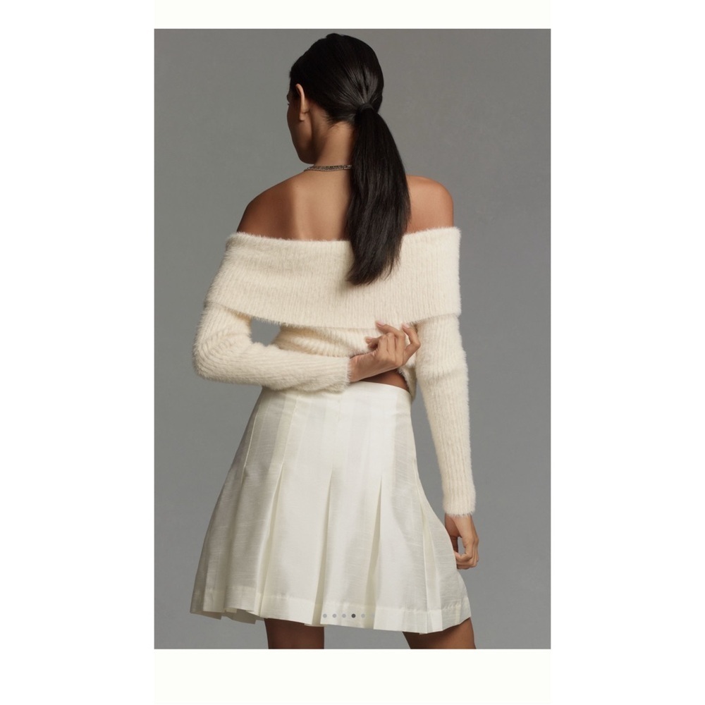 Maeve White Pleated Skirt Size 10 NWT Anthropologie - Picture 7 of 14